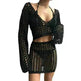 Solid Color Knitted Stand-up Collar Bikini Swimsuit Blouse Suit - EX-STOCK CANADA