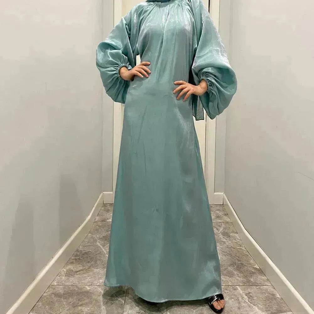 Solid Color Long Sleeve Abaya Dress for Middle East Arab Dubai Turkey Women - EX-STOCK Canada