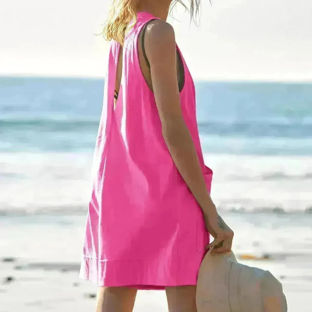 Solid Color Loose Jumpsuit With Pockets Fashion Summer Straight Cargo Shorts Overall Pants Beach Womens Clothing - EX-STOCK CANADA