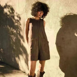 Solid Color Loose Jumpsuit With Pockets Fashion Summer Straight Cargo Shorts Overall Pants Beach Womens Clothing - EX-STOCK CANADA