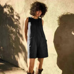 Solid Color Loose Jumpsuit With Pockets Fashion Summer Straight Cargo Shorts Overall Pants Beach Womens Clothing - EX-STOCK CANADA