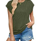 Solid Color Stripe Bat-sleeve T-shirt Summer Casual Loose Vest Tank Tops for Women. - EX-STOCK CANADA