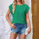 Solid Color Stripe Bat-sleeve T-shirt Summer Casual Loose Vest Tank Tops for Women. - EX-STOCK CANADA