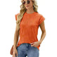 Solid Color Wave Pattern Bat Short sleeve T-shirt Top Summer Loose Vest Casual Cotton Tank Women - EX-STOCK CANADA
