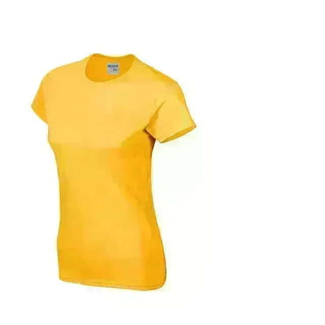 Solid color women's short-sleeved T-shirt combed cotton bottoming shirt advertising shirt custom - EX-STOCK CANADA