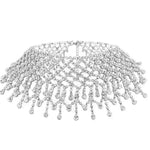Sparling Rhinestone Diamond Fringed Tassel Choker Necklace for Women Bridal Wedding Luxury Necklace - EX-STOCK CANADA
