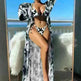 Split Long Sleeve Ins Blouse Banded Bikini - EX-STOCK CANADA