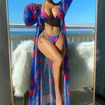 Split Long Sleeve Ins Blouse Banded Bikini - EX-STOCK CANADA