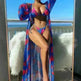 Split Long Sleeve Ins Blouse Banded Bikini - EX-STOCK CANADA