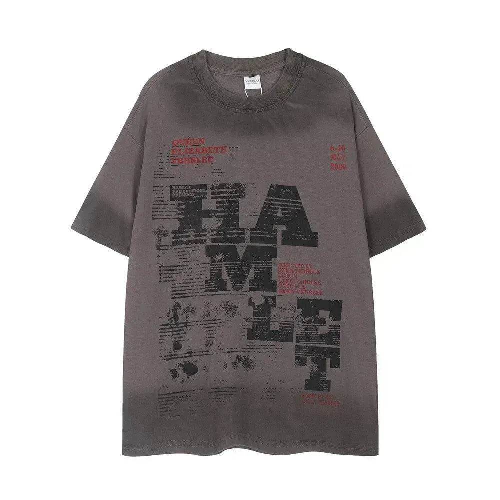 Spray Painting Do Dirty Old Letter Print Short-sleeve - EX-STOCK Canada