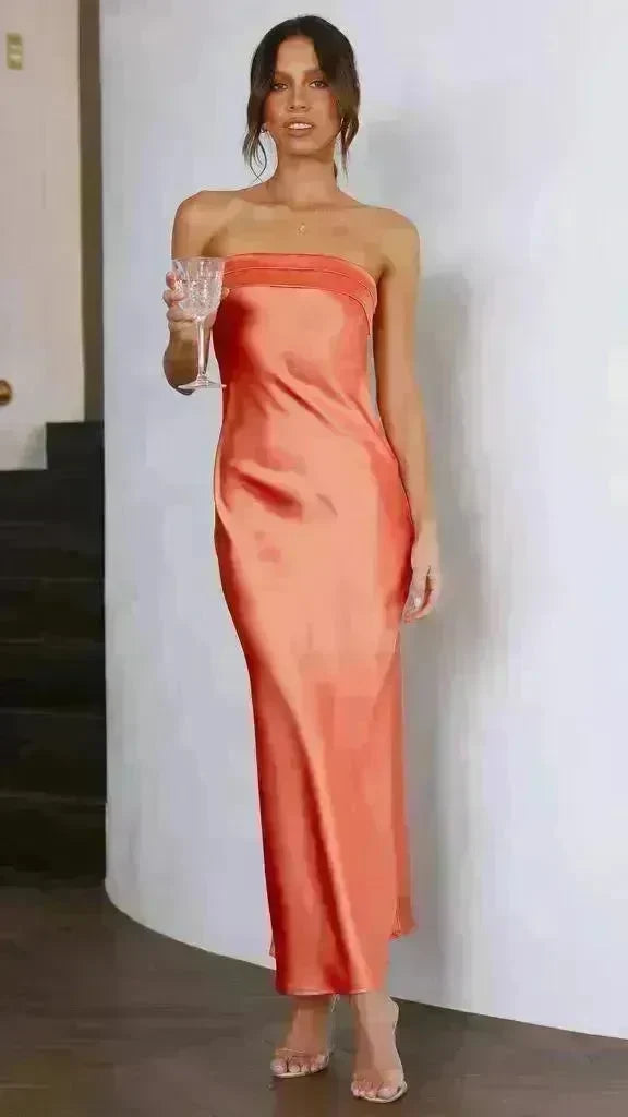 Spring And Summer New European And American Elegant Socialite Sleeveless Backless Tube Top Dress Women - EX-STOCK CANADA