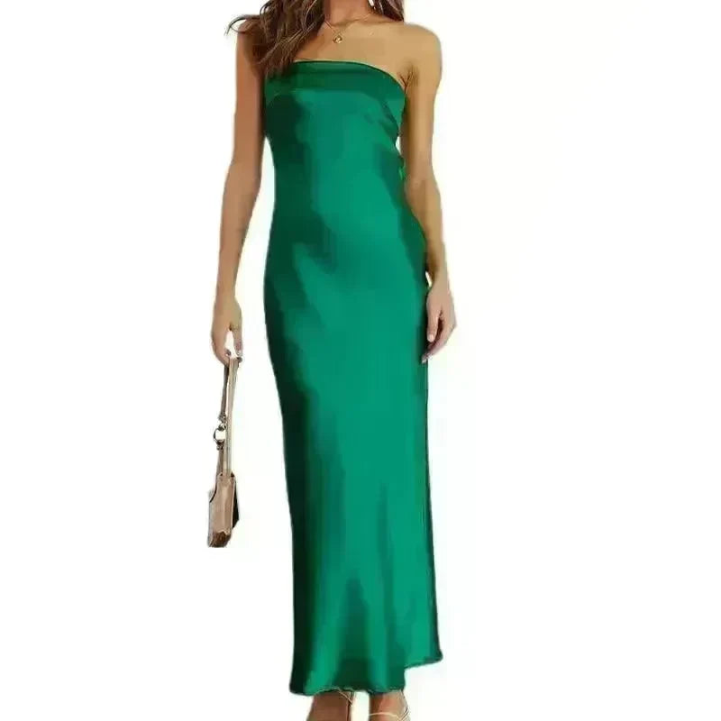 Spring And Summer New European And American Elegant Socialite Sleeveless Backless Tube Top Dress Women - EX-STOCK CANADA