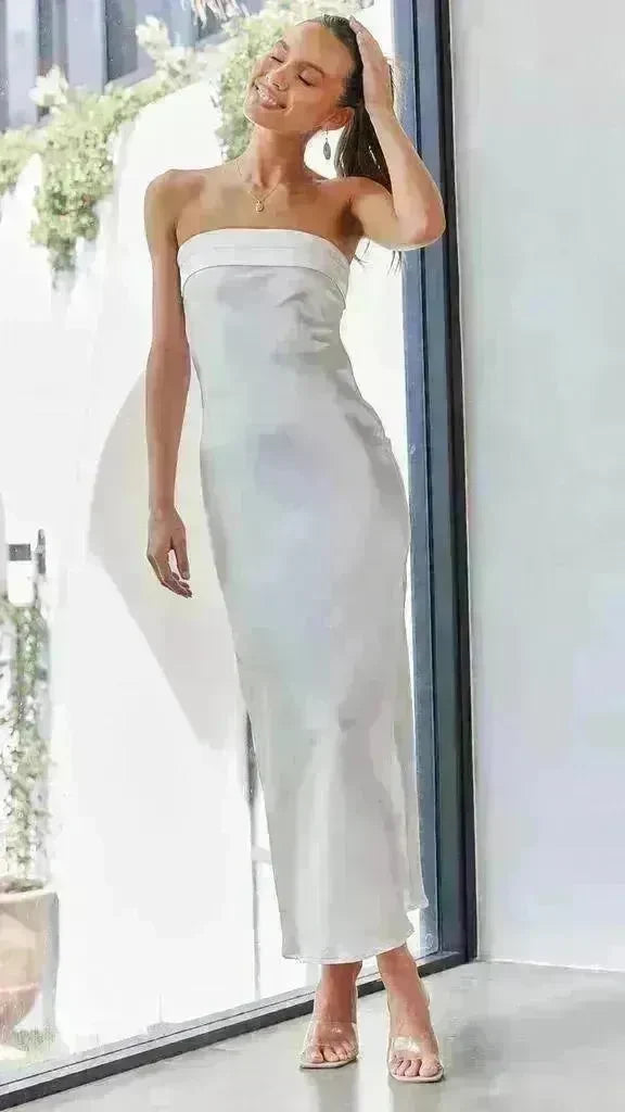 Spring And Summer New European And American Elegant Socialite Sleeveless Backless Tube Top Dress Women - EX-STOCK CANADA