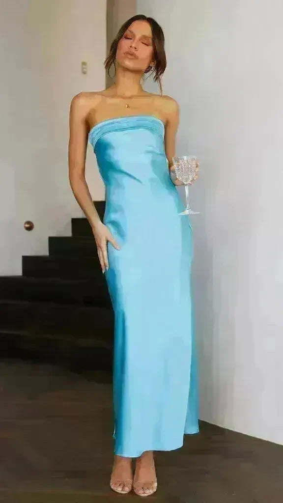 Spring And Summer New European And American Elegant Socialite Sleeveless Backless Tube Top Dress Women - EX-STOCK CANADA