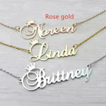 Stainless steel name letter custom crown necklace metal jewelry - EX-STOCK CANADA