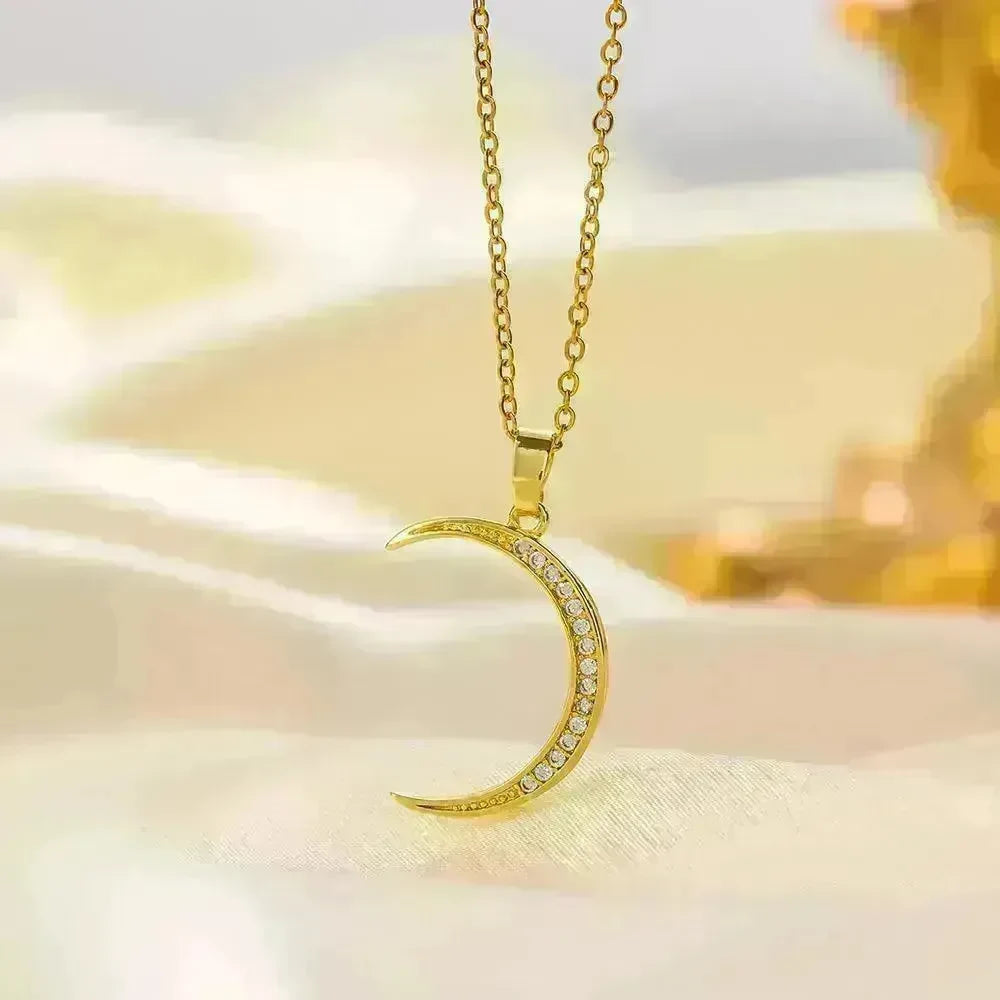 Stainless Steel Necklace Women's Fashion Copper-plated Gold Pendant Clavicle Chain For Mother Girlfriend Gift - EX-STOCK CANADA