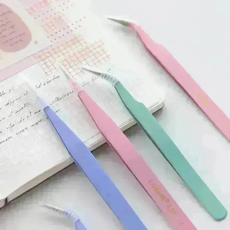 Stainless Steel Tweezers Macaron Colored Handbook And Paper Tape - EX-STOCK CANADA