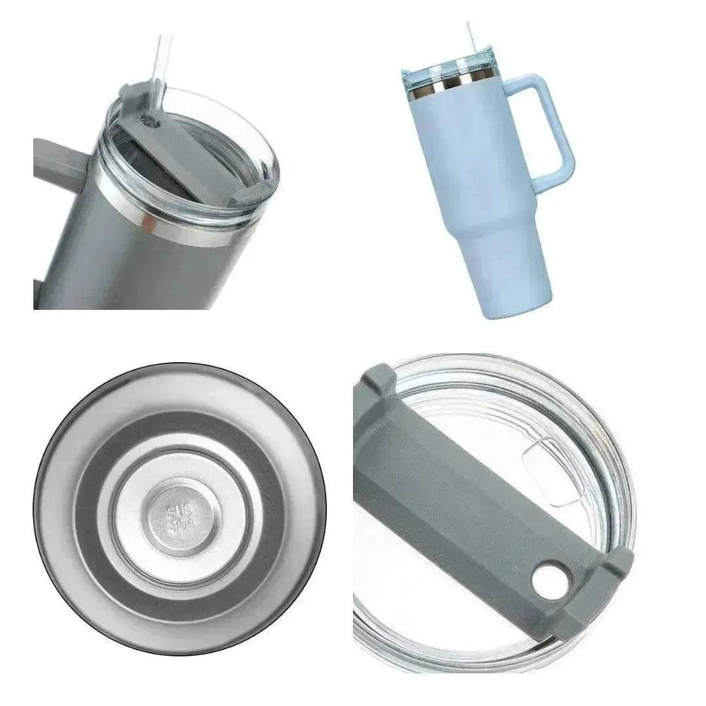 Stainless Steel Water Tumbler 40 Oz Cup Handle Straw Insulated Bottle Dupe Mug - EX-STOCK Canada