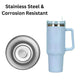 Stainless Steel Water Tumbler 40 Oz Cup Handle Straw Insulated Bottle Dupe Mug - EX-STOCK Canada