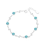 Sterling Silver Heartbeat Crystal Bracelet Female Lightning Silver Bracelet for Women - EX-STOCK CANADA