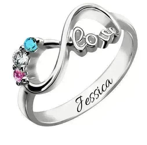 Sterling Silver Infinity Ring Jewelry Personalized Name Custom Ring - EX-STOCK Canada