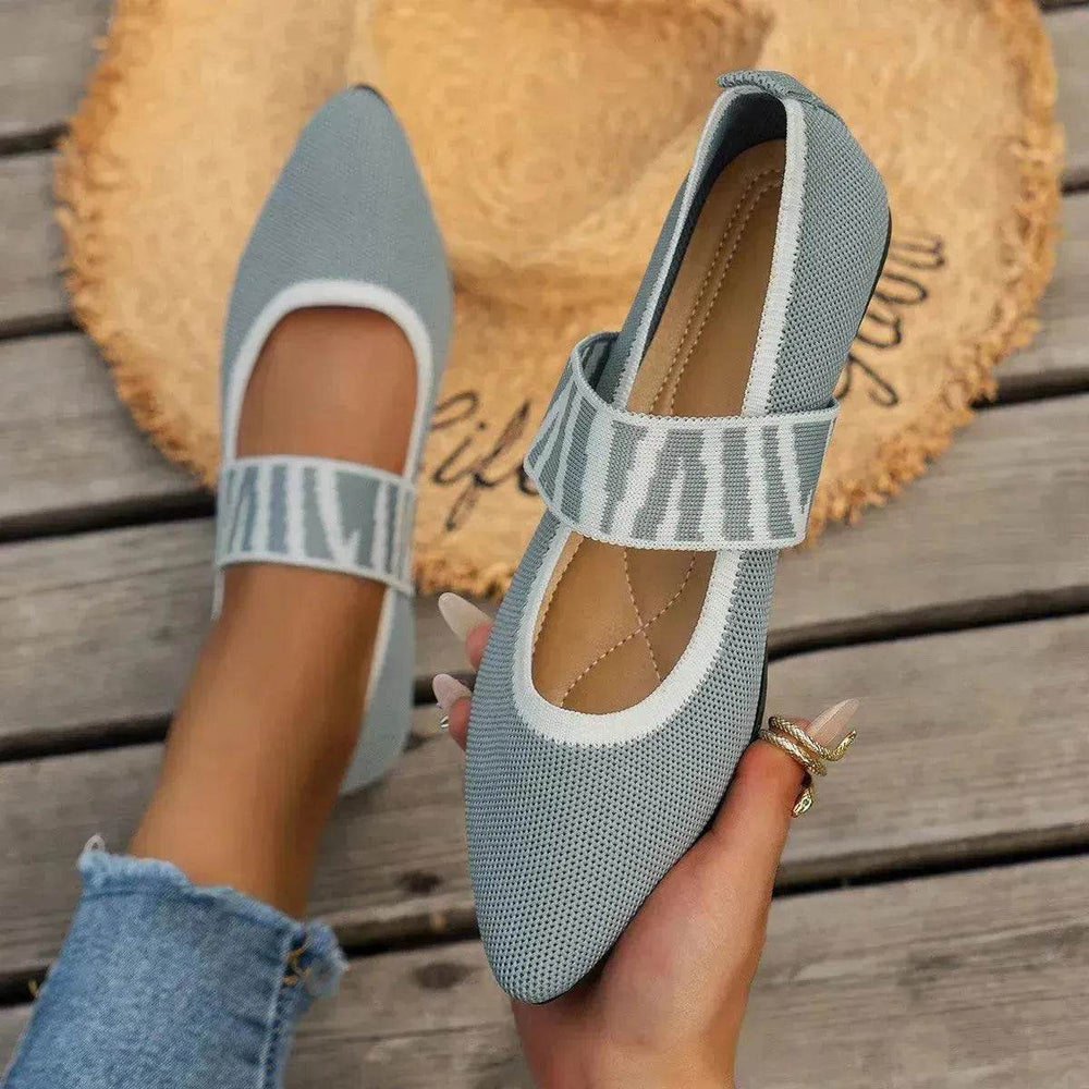 Striped Flats Shoes Fashion Casual Pointed Toe Loafers Lazy Shoes For Women - EX-STOCK Canada