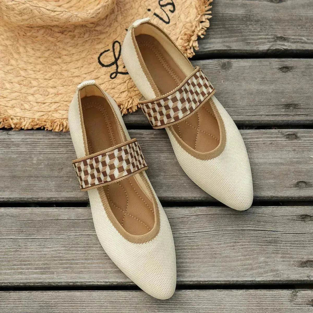 Striped Flats Shoes Fashion Casual Pointed Toe Loafers Lazy Shoes For Women - EX-STOCK Canada