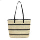 Striped Large Capacity Casual Summer Woven Straw Beach Tote Bag - EX-STOCK Canada