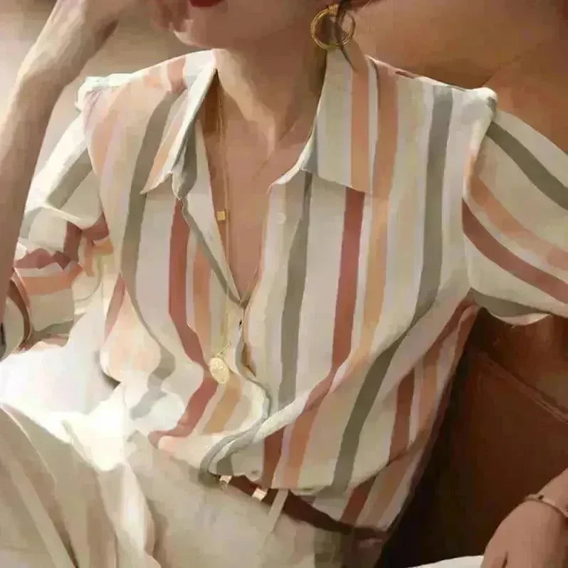 Striped Shirt Top For Women - EX-STOCK CANADA