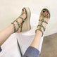 Studded Fashion Roman Style Platform Wedge Heel Women Sandals. - EX-STOCK Canada