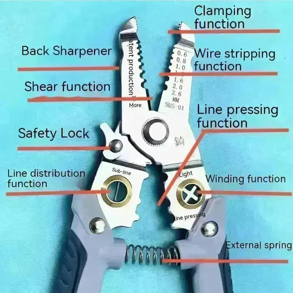 Stylish 7-in-1 Multifunctional High Carbon Steel Wire Stripping Plier - EX-STOCK CANADA