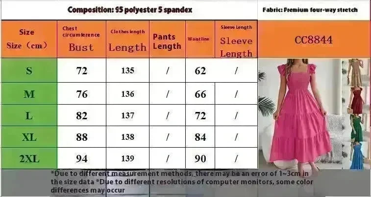 Summer Dress Casual Women's Sleeveless Midi Dress Pleated Long Layered Dress - EX-STOCK CANADA