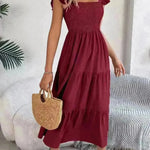 Summer Dress Casual Women's Sleeveless Midi Dress Pleated Long Layered Dress - EX-STOCK CANADA