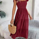 Summer Dress Casual Women's Sleeveless Midi Dress Pleated Long Layered Dress - EX-STOCK CANADA