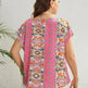 Summer Ethnic Style Round Neck Loose Top Women - EX-STOCK CANADA