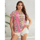 Summer Ethnic Style Round Neck Loose Top Women - EX-STOCK CANADA