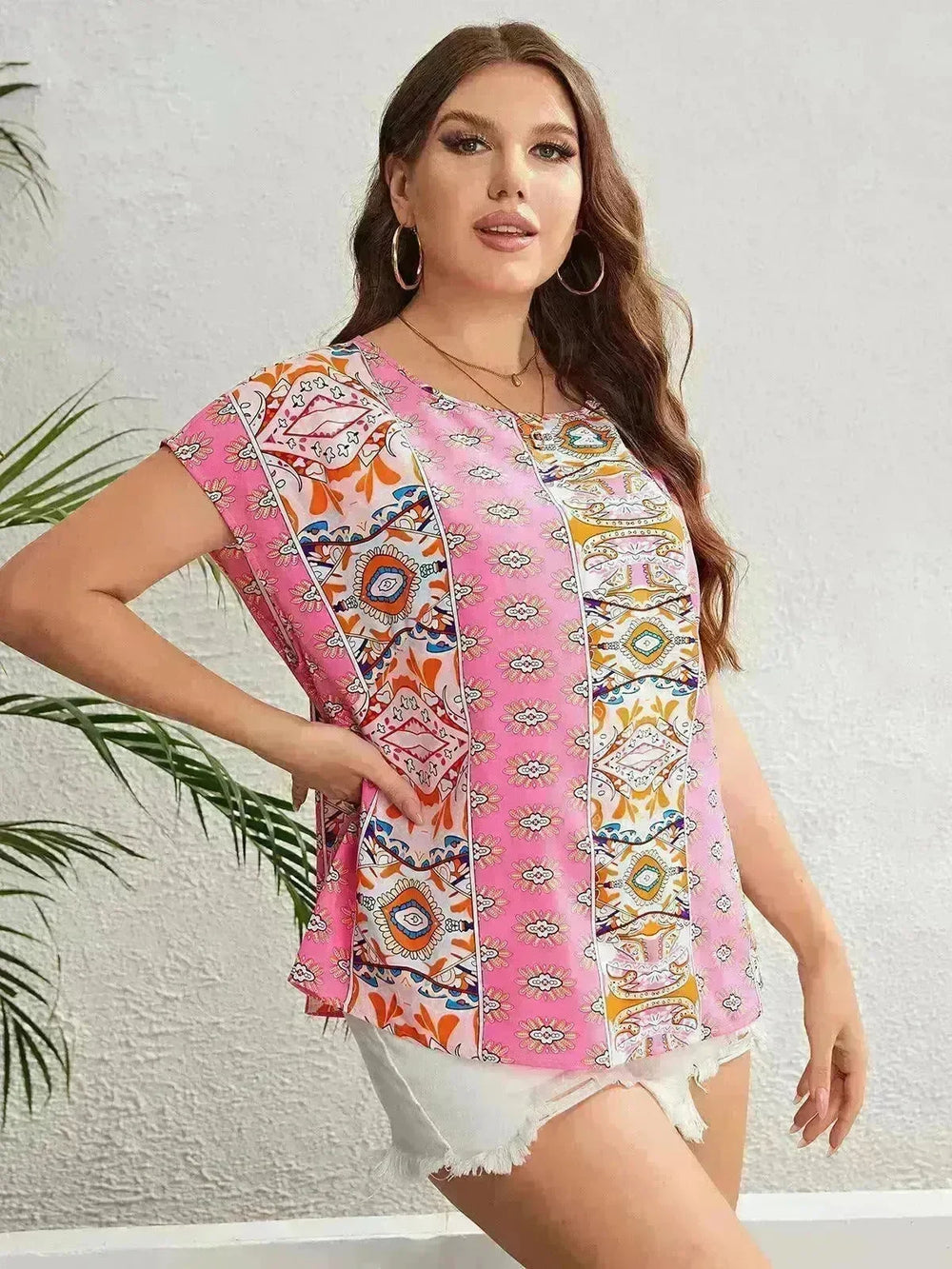 Summer Ethnic Style Round Neck Loose Top Women - EX-STOCK CANADA
