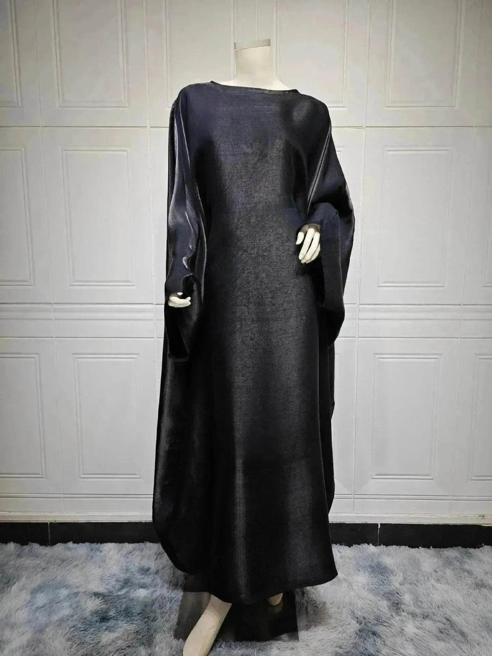 Fashion Satin Waist Muslim Abaya Dress for Arab Dubai Turkey Middle East Women - EX-STOCK Canada