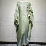 Fashion Satin Waist Muslim Abaya Dress for Arab Dubai Turkey Middle East Women - EX-STOCK Canada