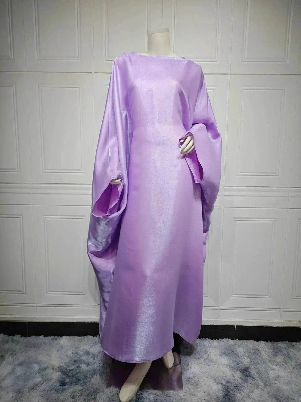 Fashion Satin Waist Muslim Abaya Dress for Arab Dubai Turkey Middle East Women - EX-STOCK Canada