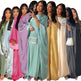 Fashion Satin Waist Muslim Abaya Dress for Arab Dubai Turkey Middle East Women - EX-STOCK Canada