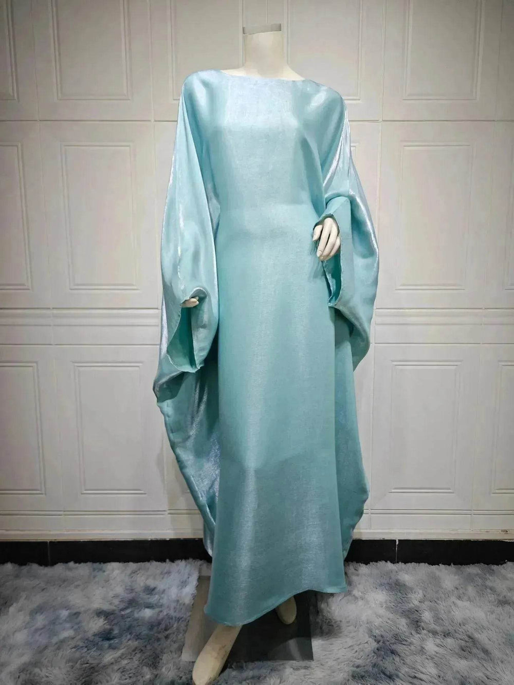 Fashion Satin Waist Muslim Abaya Dress for Arab Dubai Turkey Middle East Women - EX-STOCK Canada