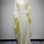 Fashion Satin Waist Muslim Abaya Dress for Arab Dubai Turkey Middle East Women - EX-STOCK Canada