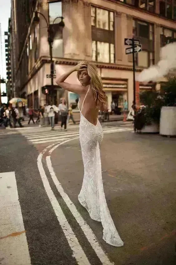 Summer Halter Sleeveless Long Dress Elegant Sexy Backless Lady Party Dress Women - EX-STOCK CANADA