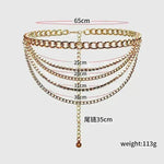 Summer Jewelry Hot Pants Chain Multilayer Chain Gold Fashion Jeans Hip Hop Punk Street Shooting Accessories Waist Chain Women - EX-STOCK CANADA
