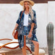 Summer Mid-length Slit Print Loose Beach Cover Sun Protection Shirt - EX-STOCK Canada