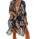 Summer Mid-length Slit Print Loose Beach Cover Sun Protection Shirt - EX-STOCK Canada