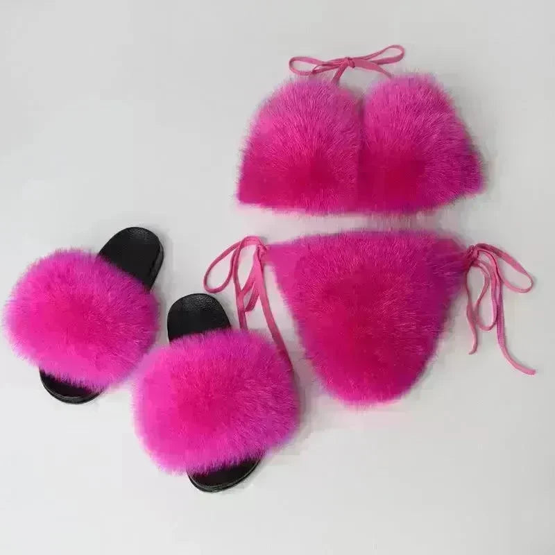 Summer New Underwear Fox Fur Solid Color Split - EX-STOCK CANADA