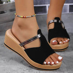 Summer Peep-toe Wedges Sandals Casual Thick Sole Heightening Slippers Fashion Outdoor Slides Shoes Women - EX-STOCK Canada