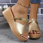 Summer Peep-toe Wedges Sandals Casual Thick Sole Heightening Slippers Fashion Outdoor Slides Shoes Women - EX-STOCK Canada